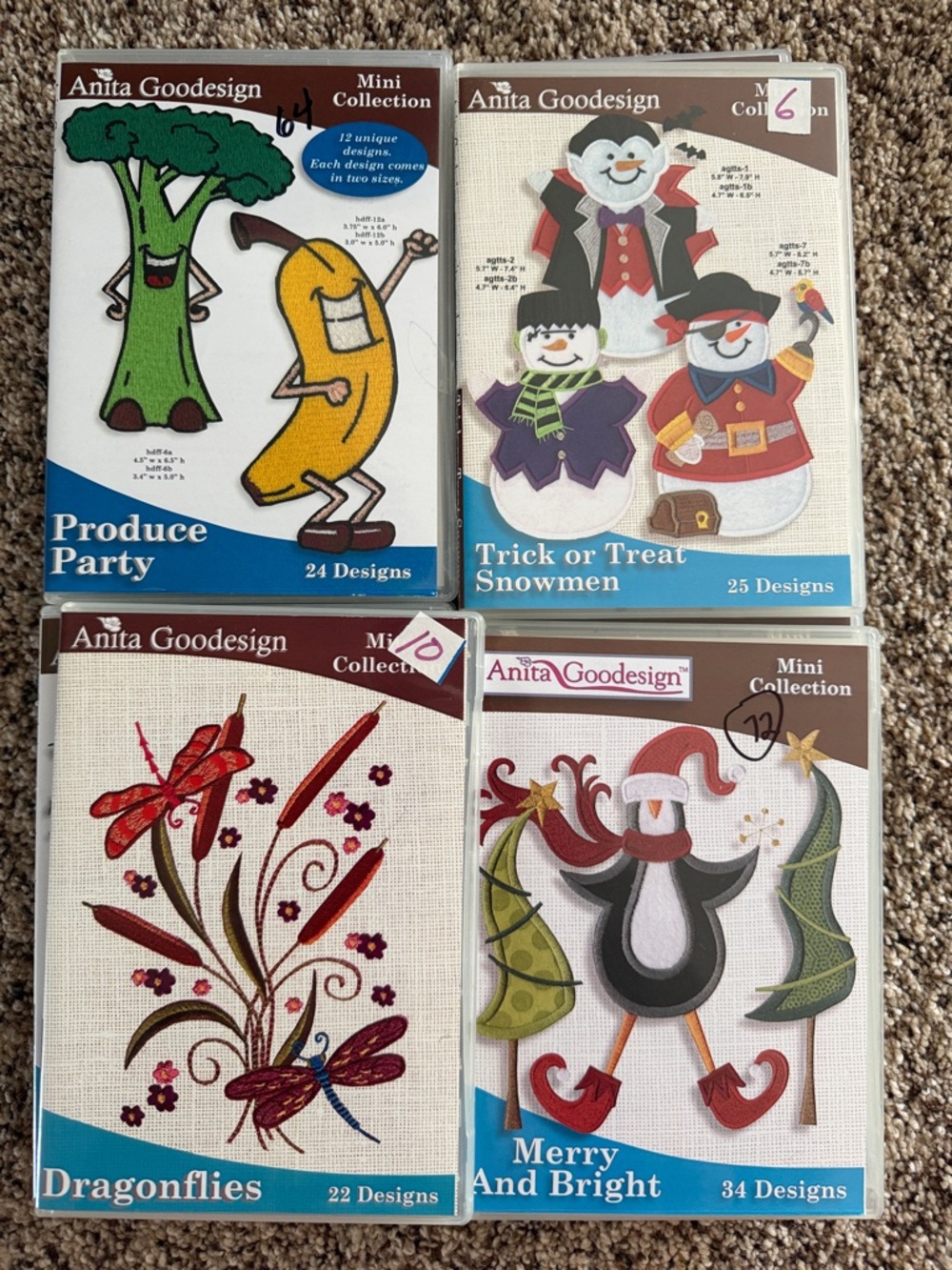 Anita Goodesign Embroidery Card Sets - Mixed Designs Lot of 18